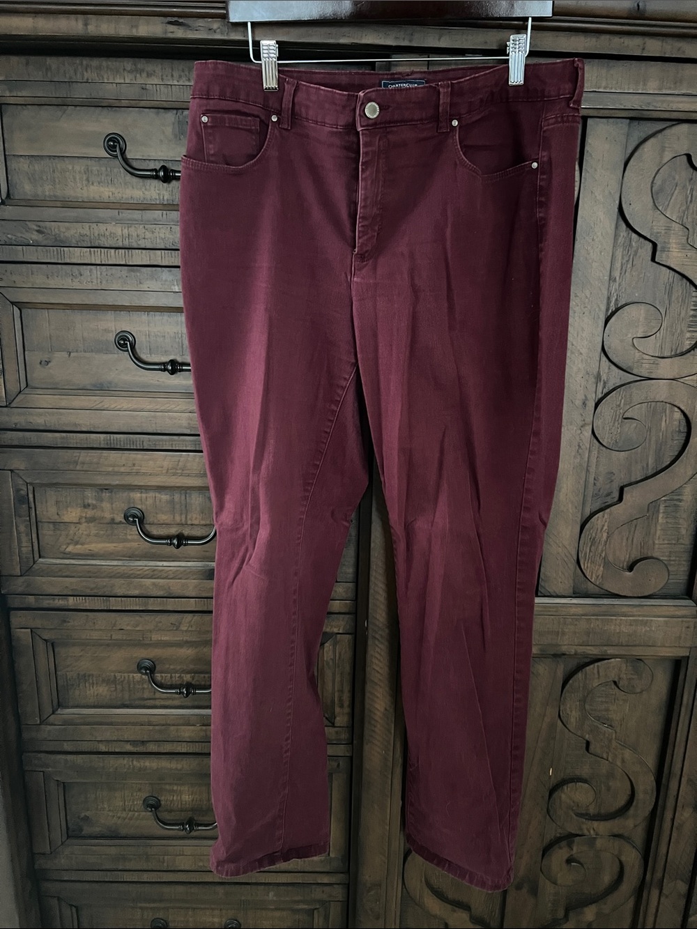 Women’s Charter Club Burgundy Jeans